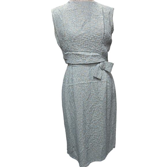 Vintage Ardley New York Brocade Rosette Formal Dress, Teal & Gold - Picture 1 of 11